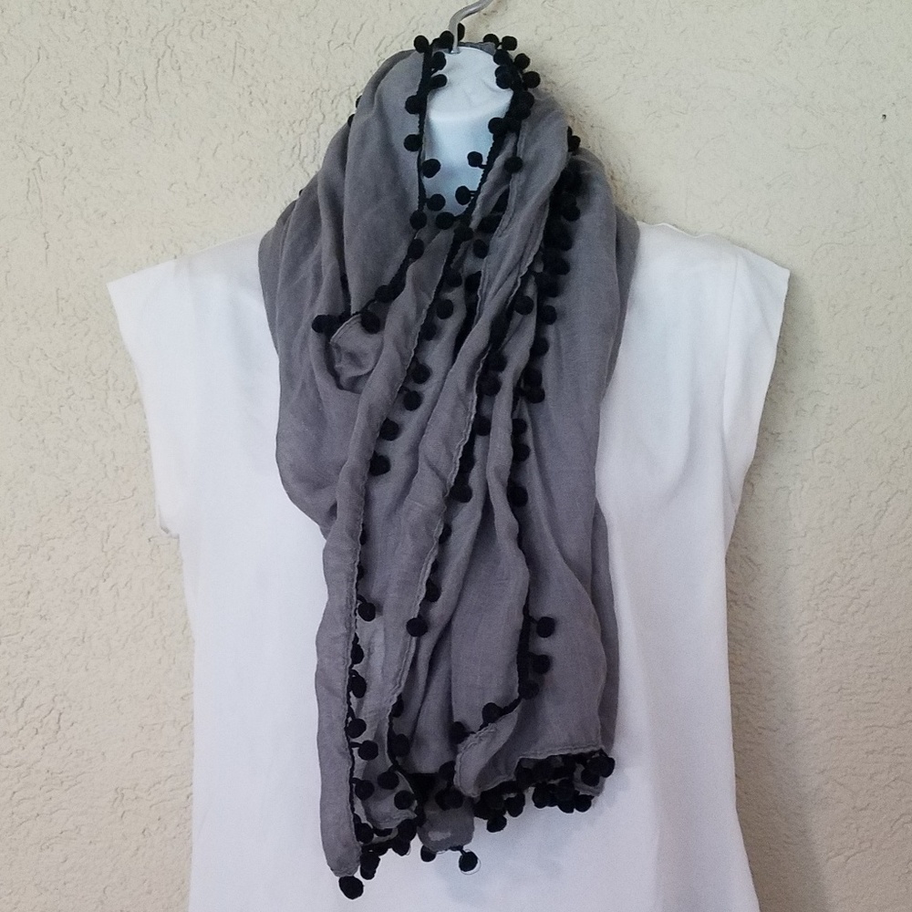 Pompom sarong scarf kimono wrap shawl coverup - Picture 6 of 7